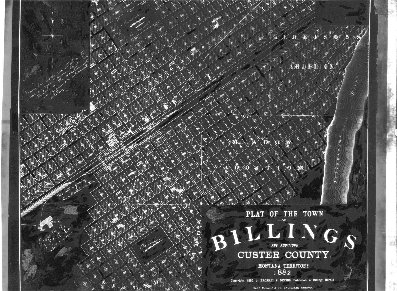 Billings town plat, 1882